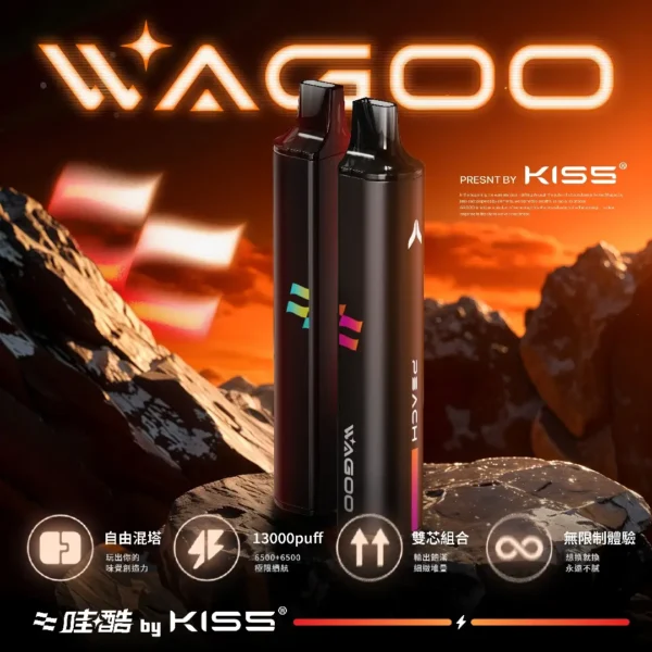 97c99b4678a4cee3c7bb27a69a00dadb.webp WAGOO 哇酷 KIS5 6500口拋棄式電子煙|主打雙芯驅動黑科技與職人級防漏密封結構|適合偏好變幻口感與極致順滑擊喉力的玩家