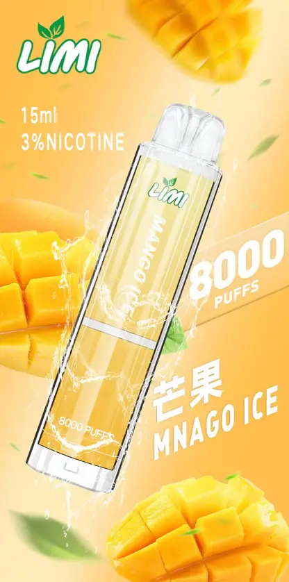 LIMI 8000口拋棄式電子煙｜主打吸氣發光燈效與大容量冰萃風味｜適合偏好絢麗視覺潮流與飽滿冰爽口感的玩家