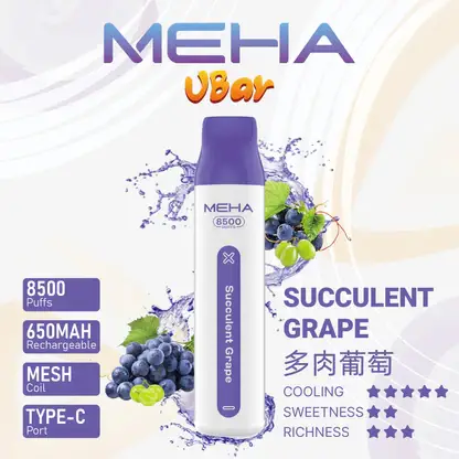MEHA-8500口-VBar小白條-7.webp MEHA VBar魅嗨小白條8500口拋棄式電子煙|主打長效電量與柔順絲滑霧感|適合偏好省心與高便利性的玩家