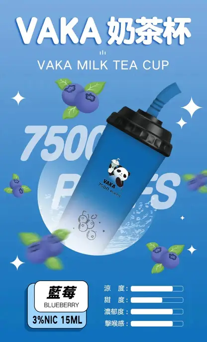 VAKA 奶茶杯 7500口拋棄式電子煙｜主打可愛熊貓外觀與澎湃大容量｜適合偏好潮流萌系設計與絲滑擊喉感的街頭玩家