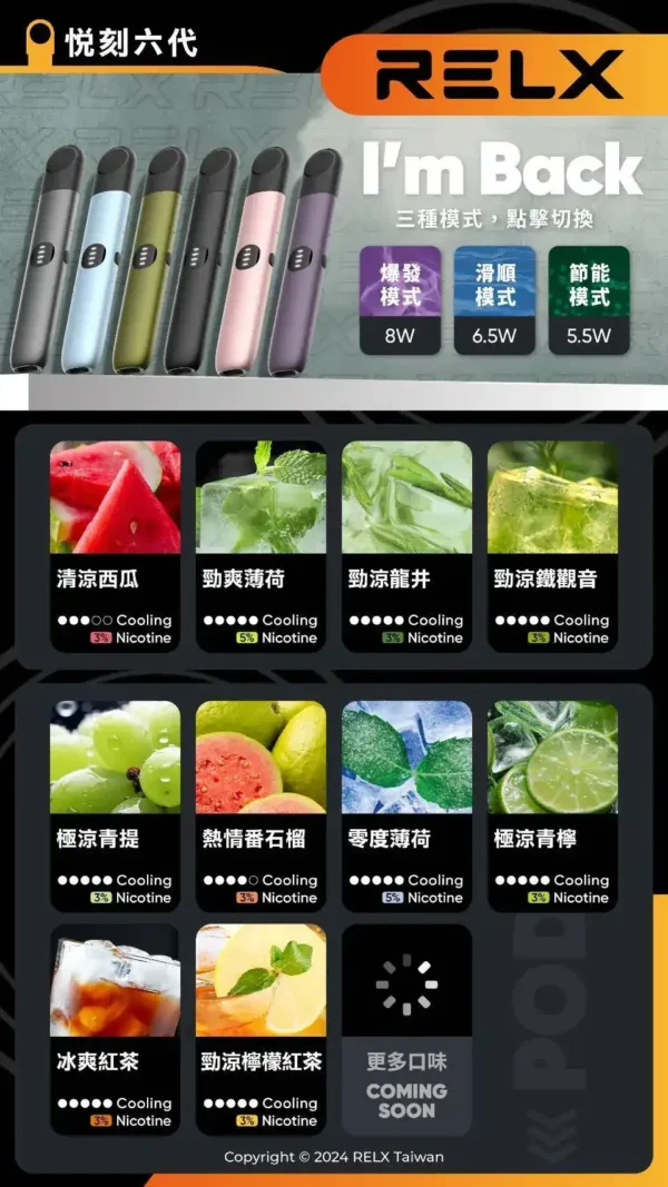 WPS图片1-1.webp 【買3加購350贈主機 / 買10送2】RELX悅刻六代通用強效煙彈|防漏油技術完美展現細膩煙霧|專為重視流暢吸阻的日常通勤族打造