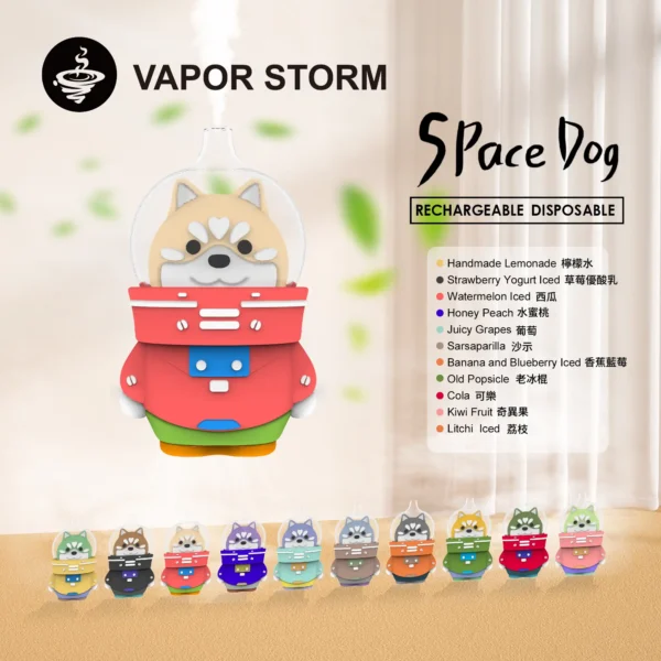 WPS图片1.webp VAPOR STORM 太空狗 8000口拋棄式電子煙|主打潮流可愛造型與純粹冰萃水果原味|適合偏好街頭收藏質感與冰爽水果風味的玩家